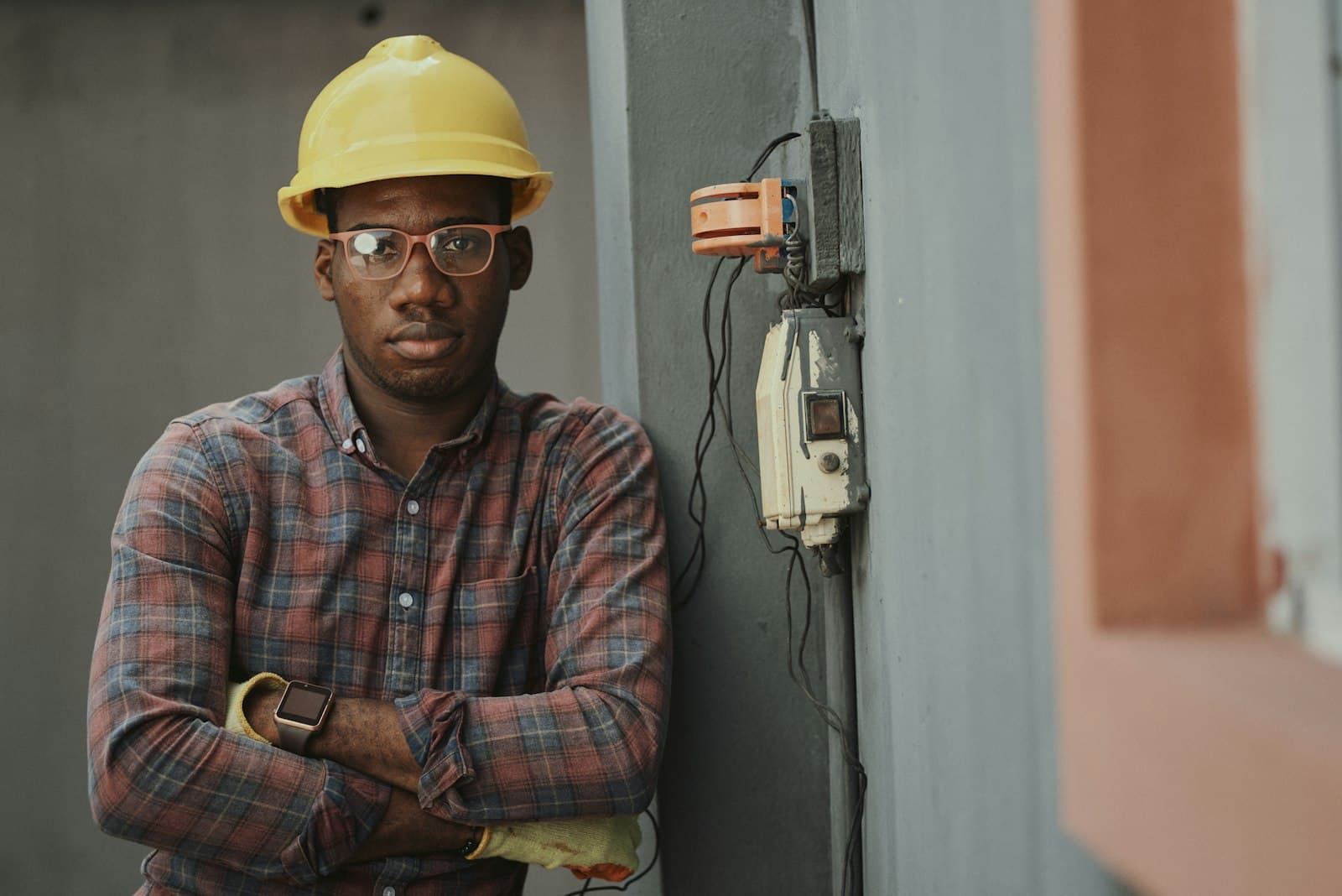 Crew member walking a job site